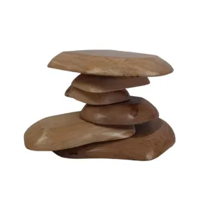 Masă de cafea din lemn masiv stil pietre suprapuse - model VOTSALO