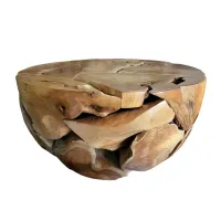 Masă de cafea din bucăți de rădăcină de tec RITA PUZZLE Masă de cafea din bucăți de rădăcină de tec RITA PUZZLE