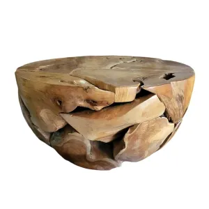 Masă de cafea din bucăți de rădăcină de tec RITA PUZZLE