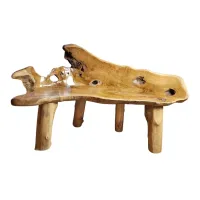 Bancă din rădăcină de lemn de tec natural model ROOT Bancă din rădăcină de lemn de tec natural model ROOT