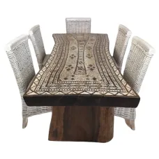 Masă sculptată de tec SUAR Masă sculptată de tec SUAR