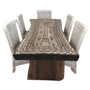 Masă sculptată de tec SUAR