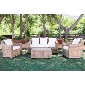 Mobila living ALEXANDRA din ratan natural kooboo gri 4 piese Mobila living ALEXANDRA din ratan natural kooboo gri 4 piese