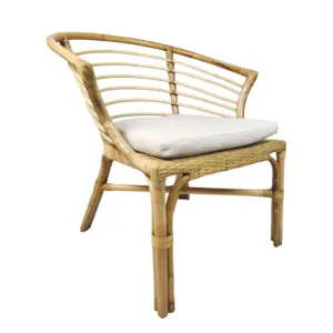 Scaun dining din bambus și ratan, ideal pentru utilizare în interior și exterior Scaun dining din bambus și ratan, ideal pentru utilizare în interior și exterior