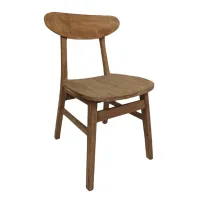 Scaun dining din lemn de tec cu estetică rustică, model ROPAN Scaun dining din lemn de tec cu estetică rustică, model ROPAN