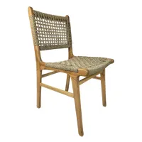 Scaun ROXY – lemn de tec și frânghie naturală din iarbă de mare Scaun ROXY – lemn de tec și frânghie naturală din iarbă de mare