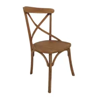Scaun dining JEPARA din lemn de tec și cu un model încrucișat pe spătar. Scaun dining JEPARA din lemn de tec și cu un model încrucișat pe spătar.
