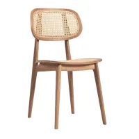 Scaun dining din lemn de tec și ratan vienez, model AMELIA Scaun dining din lemn de tec și ratan vienez, model AMELIA