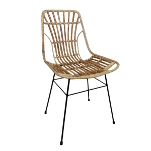 Scaun de sufragerie fabricat din ratan, cadru metalic - OLIVIA Scaun de sufragerie fabricat din ratan, cadru metalic - OLIVIA